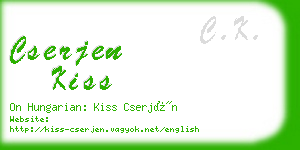 cserjen kiss business card